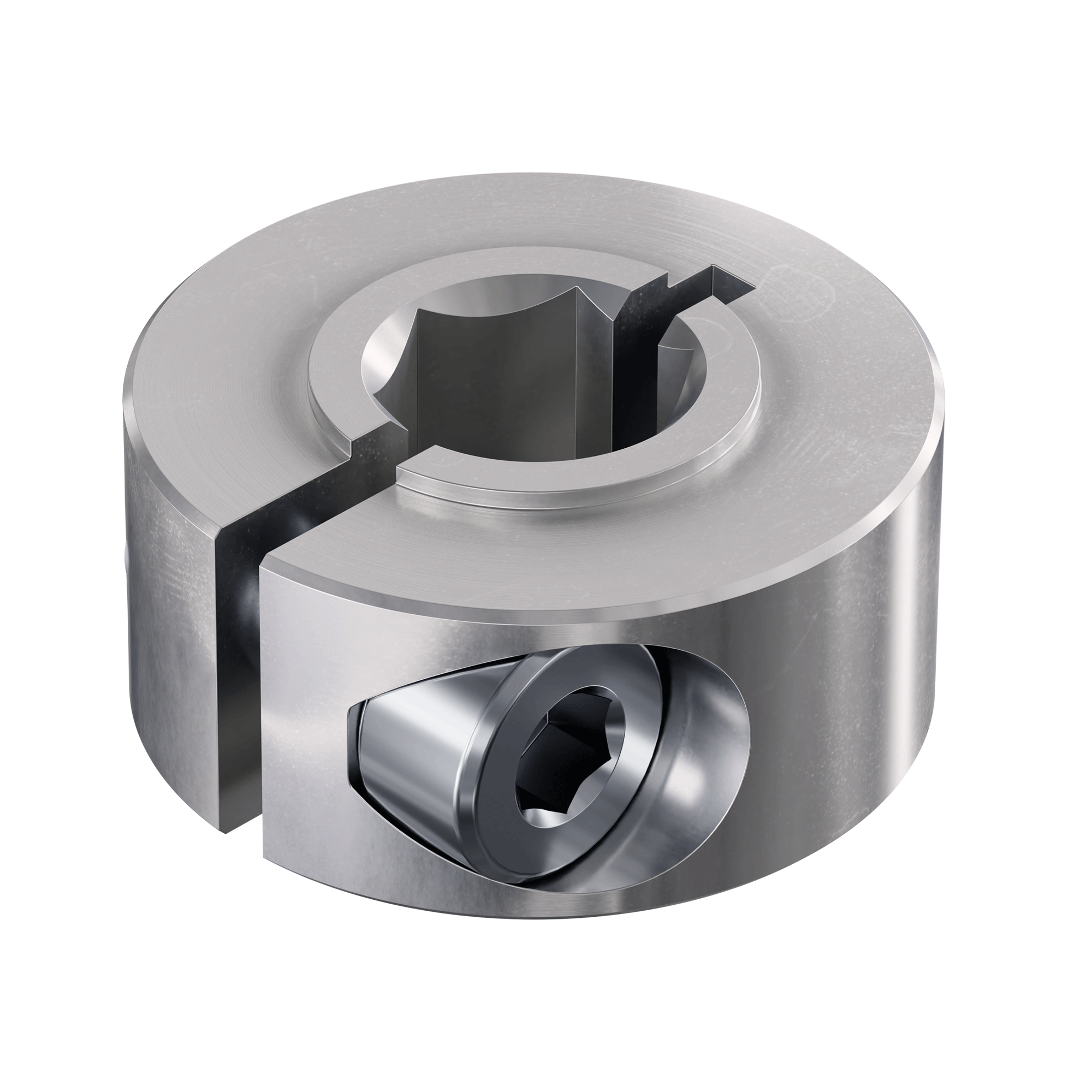 A clamping shaft collar.