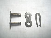 A disassembled master link